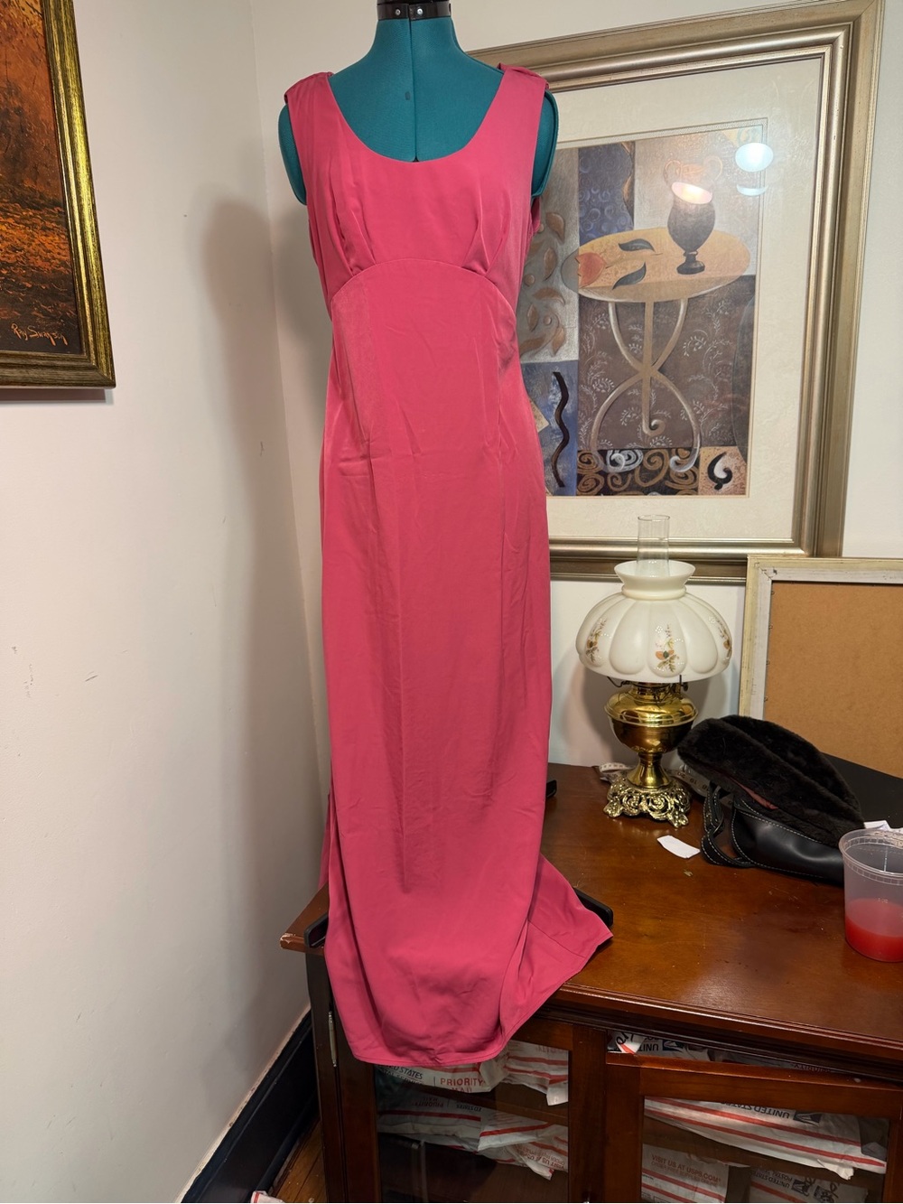 Vintage Jordan Hot Pink Evening Dress Size 7/8